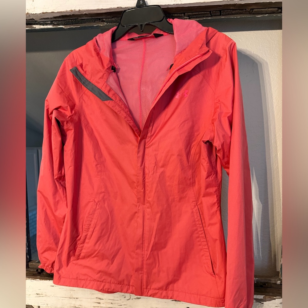 Under Armour Women's Bright Coral-Pink Hooded Active Jacket - SIZE MED
